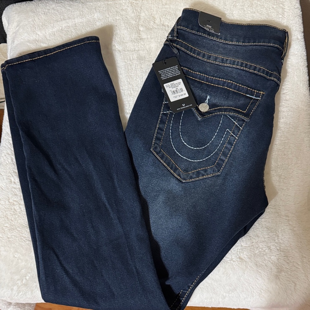 True Religion Men's Dark Blue Straight Jeans